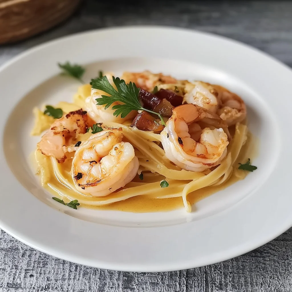 espaguetis con gambas al ajillo​