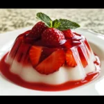 postres de fresa con gelatina​