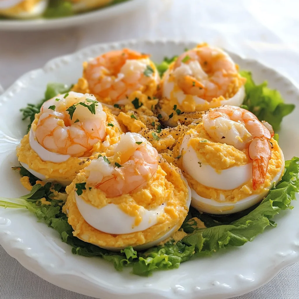 Huevos rellenos de marisco