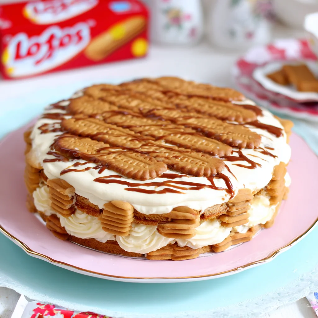 Tarta de la abuela de galletas Lotus