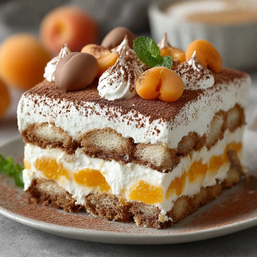 Tiramisú de albaricoque fresco