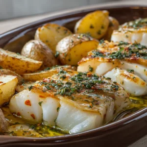 Bacalao al horno con patatas