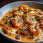 Bacalao en Salsa Cremosa de Gambas y Piquillos
