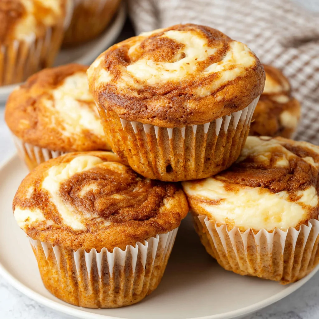 Pumpkin Cream Cheese Swirl Muffins