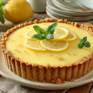 Tarta de galleta y limón