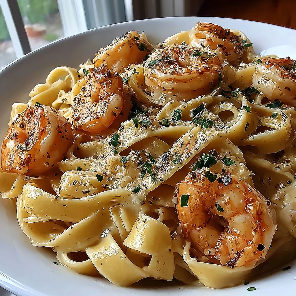 Creamy Shrimp Fettuccine Pasta with Alfredo Sauce