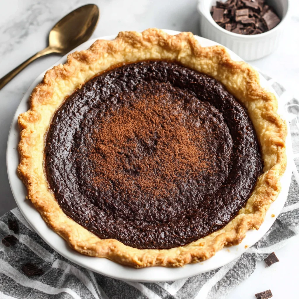 Classic Chocolate Chess Pie with a Buttery Crust