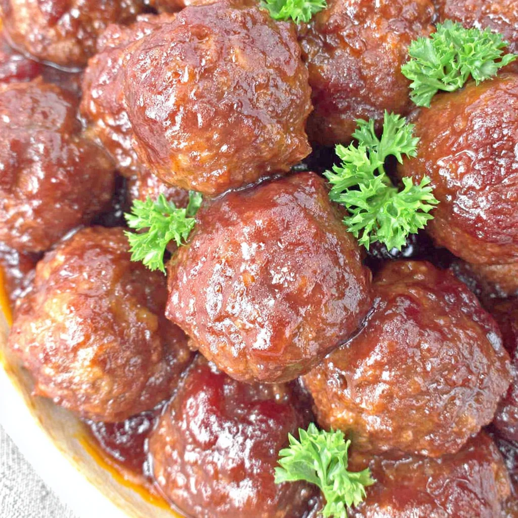 Cranberry BBQ Crockpot Meatballs