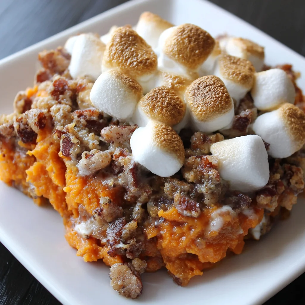 Easy Crock Pot Sweet Potato Casserole