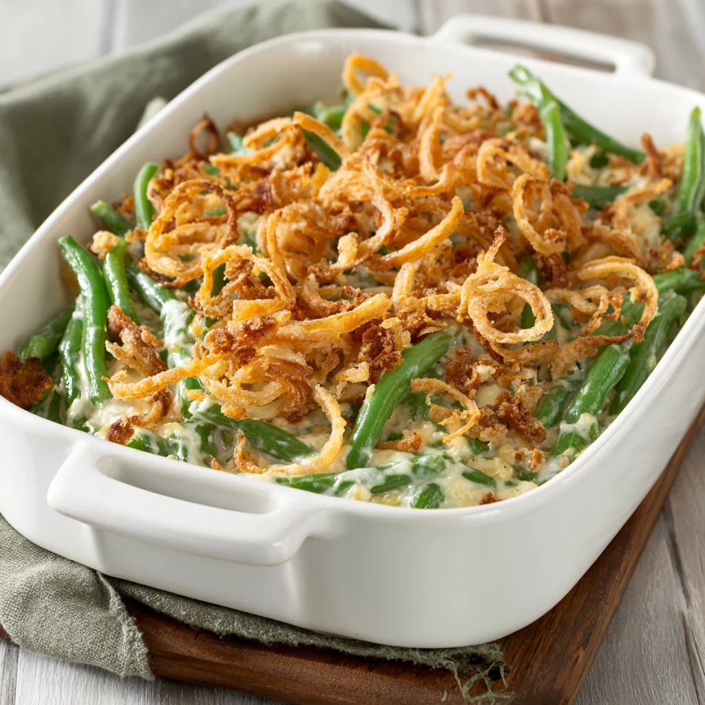 Creamy Green Bean Casserole with Cream Cheese