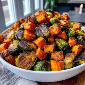 Roasted Brussels Sprouts & Sweet Potatoes