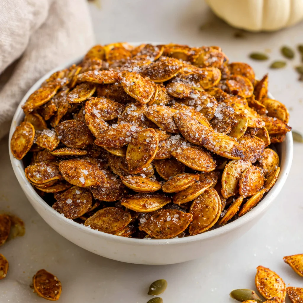 Roasted Pumpkin Seeds with Cinnamon Sugar