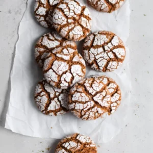 Soft and Spiced Gingerbread Crinkle Cookies
