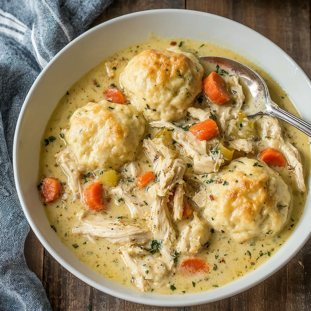 Chicken and Dumplings with Biscuits