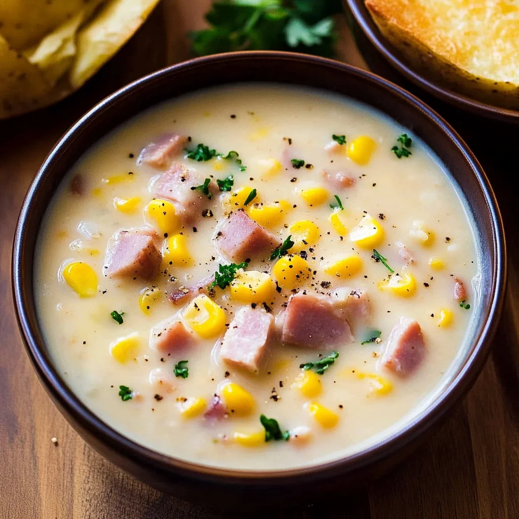 Hearty Ham and Potato Corn Chowder Recipe