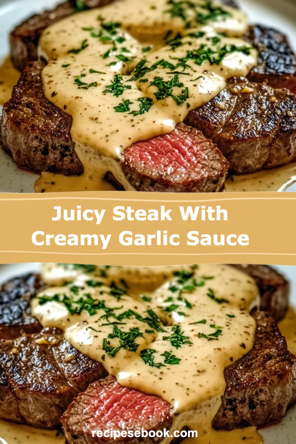 Indulge in Juicy Steak with Creamy Garlic Sauce: A Gourmet Meal in 30 Minutes!