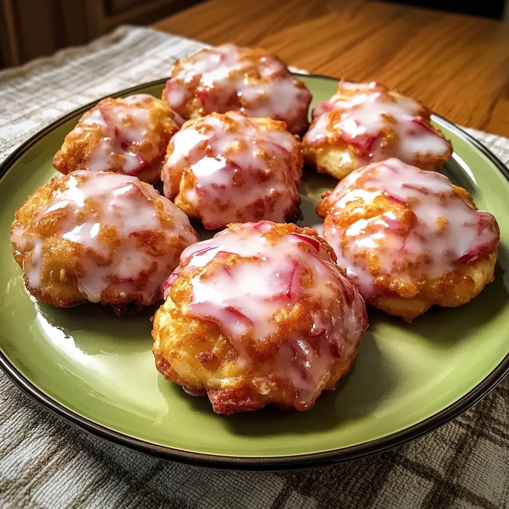 Baked Rhubarb Fritters with Sweet Glaze Recipe