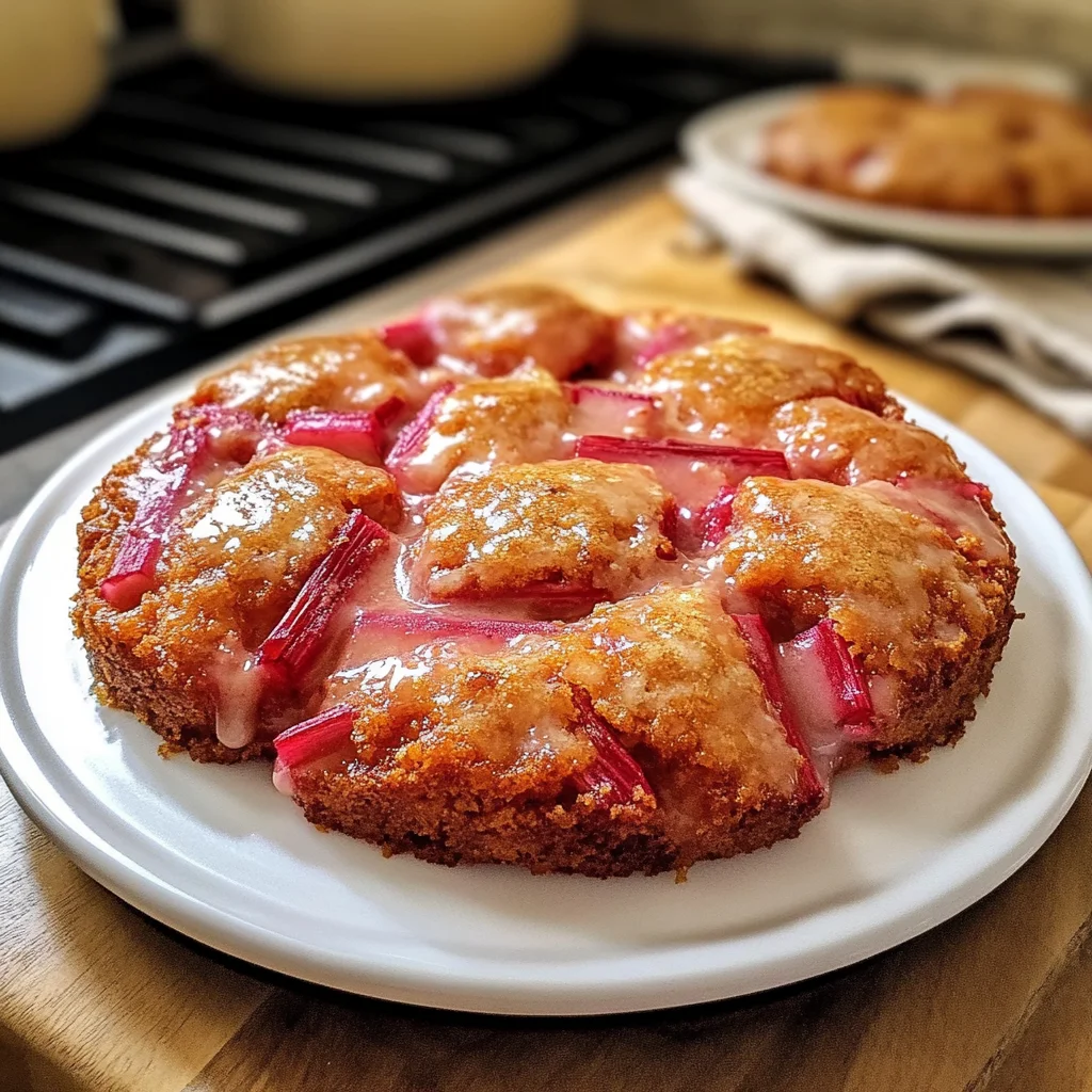 Cardamom Rhubarb Upside-Down Cake Recipe