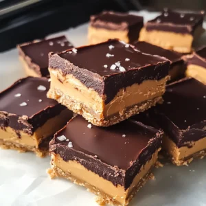 Dark Chocolate Sea Salt Buckeye Bars Recipe