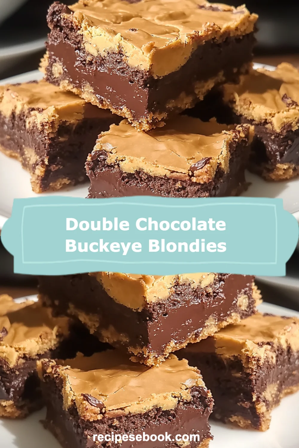 Double Chocolate Buckeye Blondies Recipe