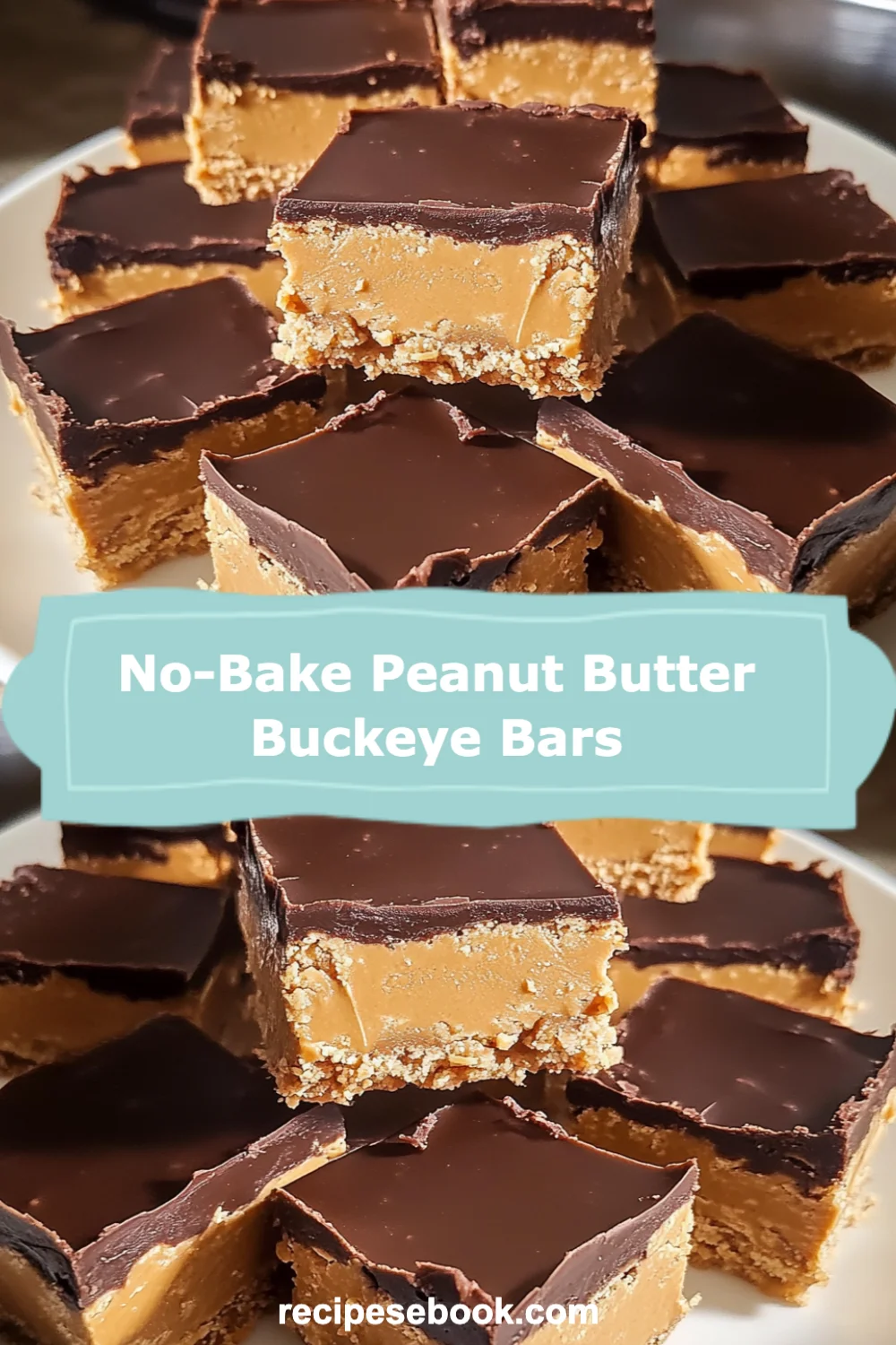 No-Bake Peanut Butter Buckeye Bars Recipe