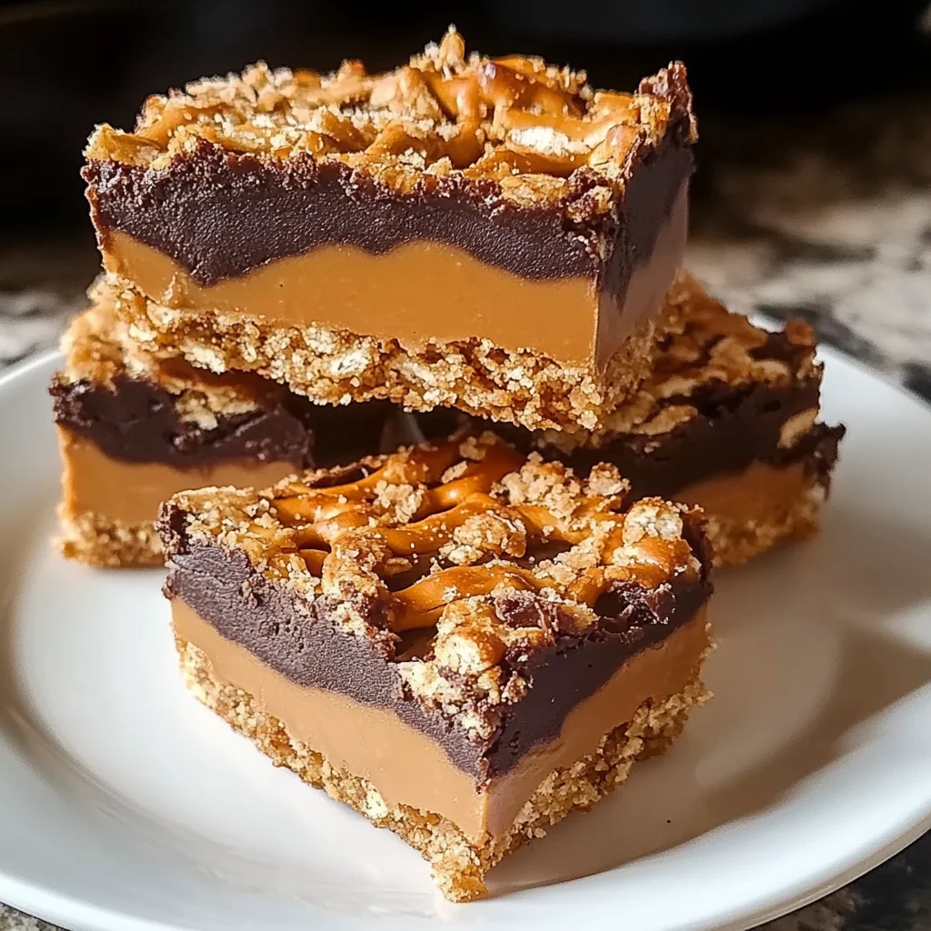Pretzel-Crusted Buckeye Bars Recipe (Sweet and Salty Delight)