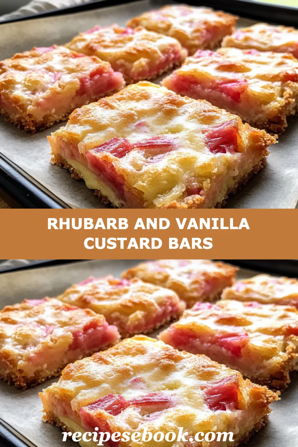 Rhubarb and Vanilla Custard Bars Recipe