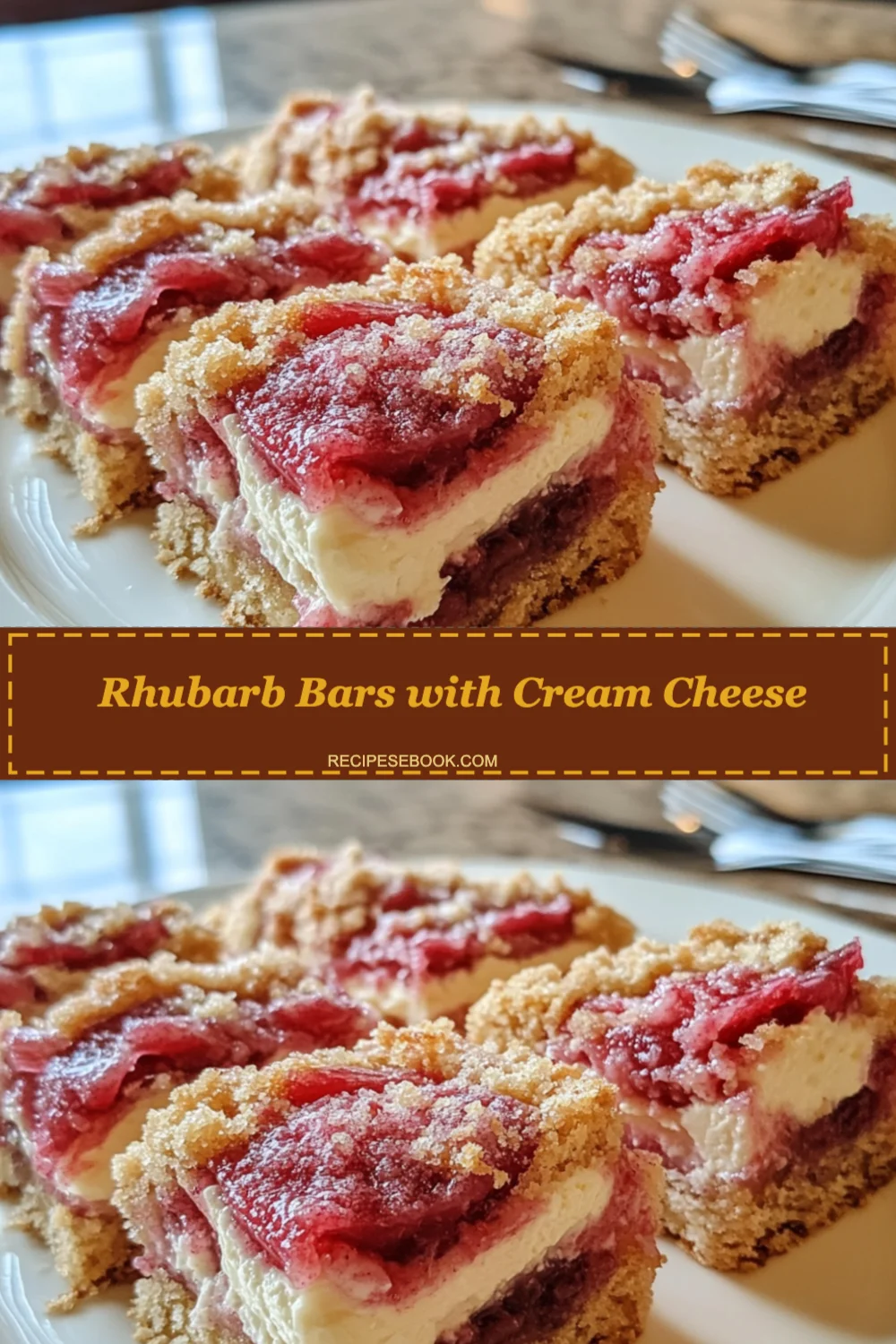 Rhubarb Bars with Cream Cheese Recipe