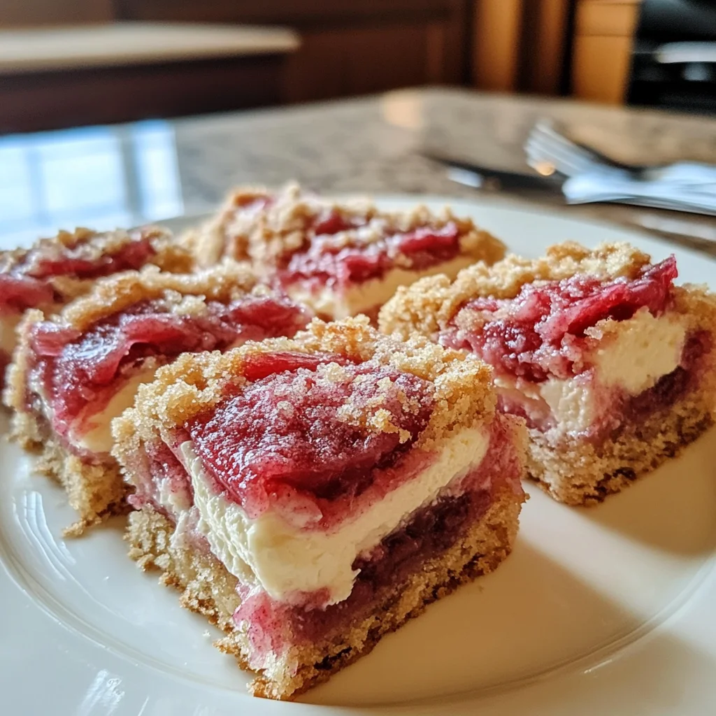 Rhubarb Bars with Cream Cheese Recipe