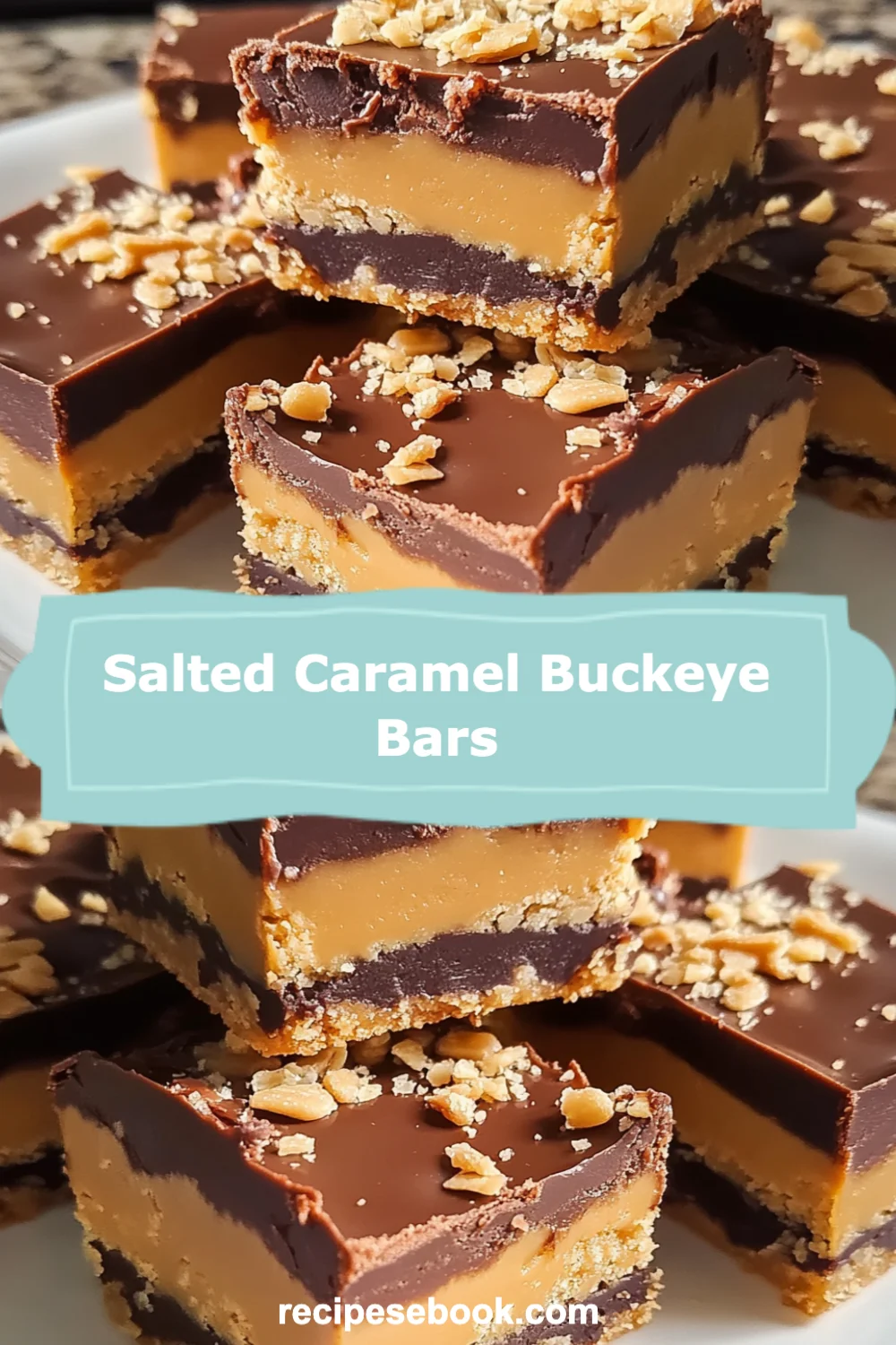 Irresistible Salted Caramel Buckeye Bars to Satisfy Your Sweet Tooth Cravings!