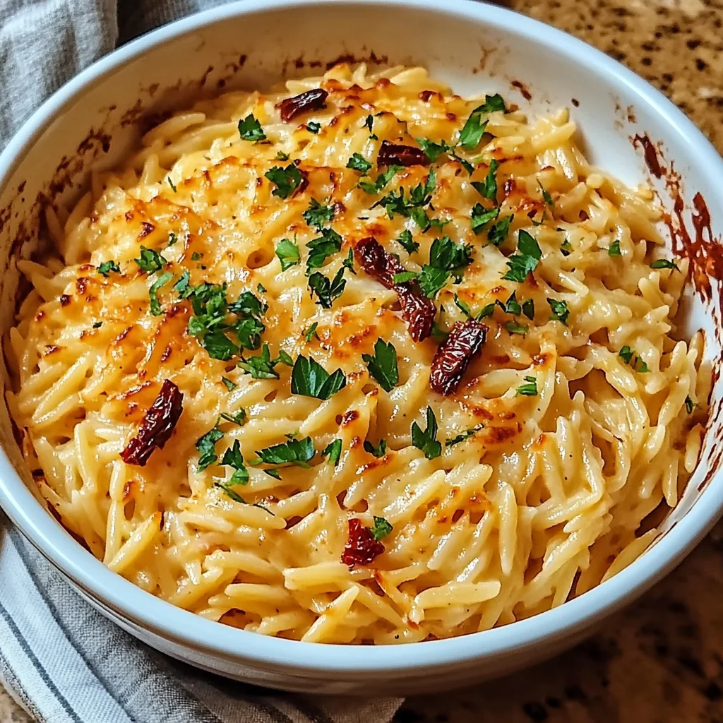 Spicy Sun-Dried Tomato Mozzarella Orzo Recipe