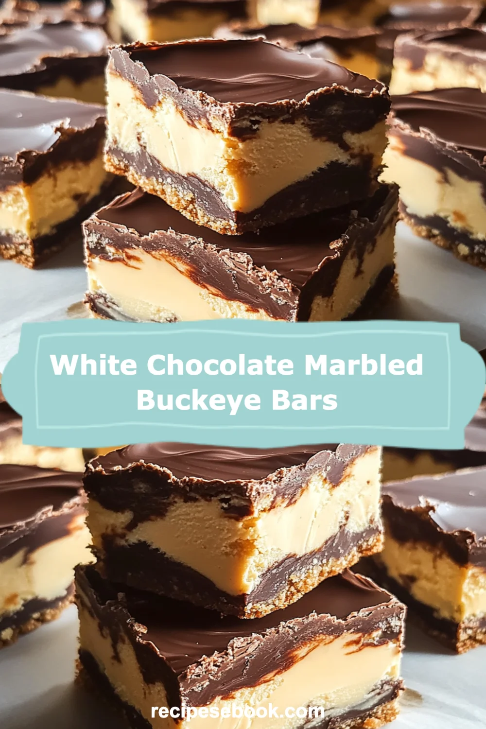 Irresistible White Chocolate Marbled Buckeye Bars You Need to Try Today!