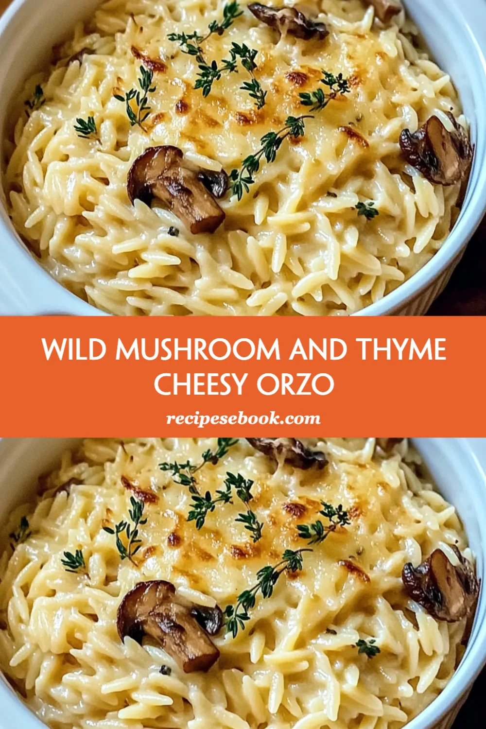 Wild Mushroom and Thyme Cheesy Orzo Recipe